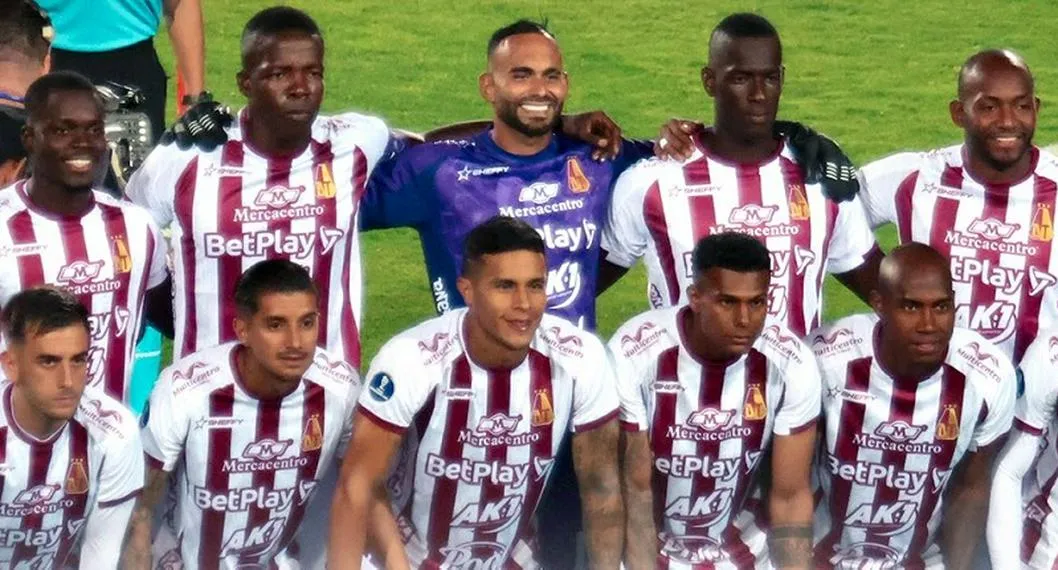 Plantilla del Deportes Tolima que consiguió la victoria 2-0 frente a Puerto Cabello, de Venezuela.