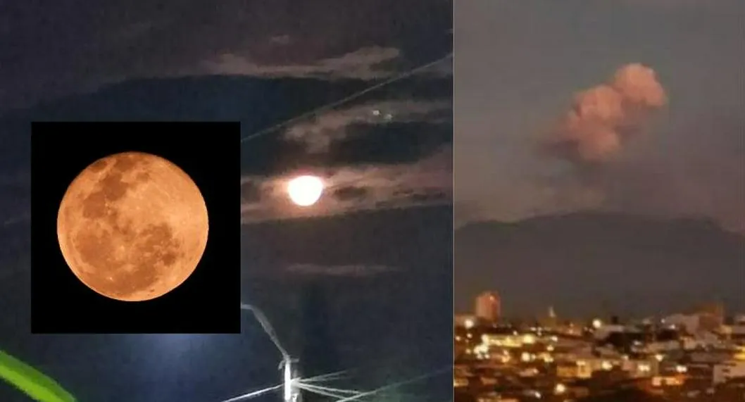 Foto de la luna roja de Ibagué, por posible relación con erupción del Nevado del Ruiz