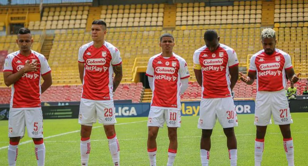 Foto de jugadores de Santa fe, a propósito del reporte médico de ellos