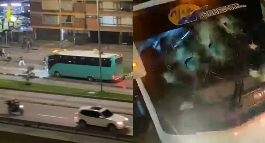 Hinchas de Millonarios atacaron con piedras los buses en los que se movilizaban decenas de aficionados de Independiente Medellín cerca a El Campín hoy.