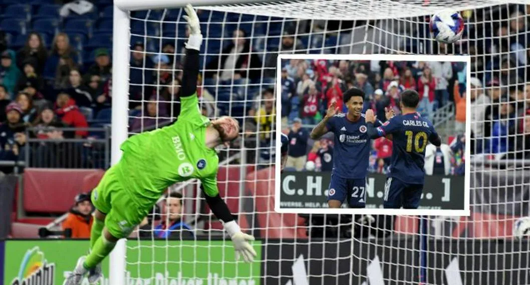 Dylan Borrero luego de marcar un golazo con New England Revolution, contra Montreal FC de la MLS.