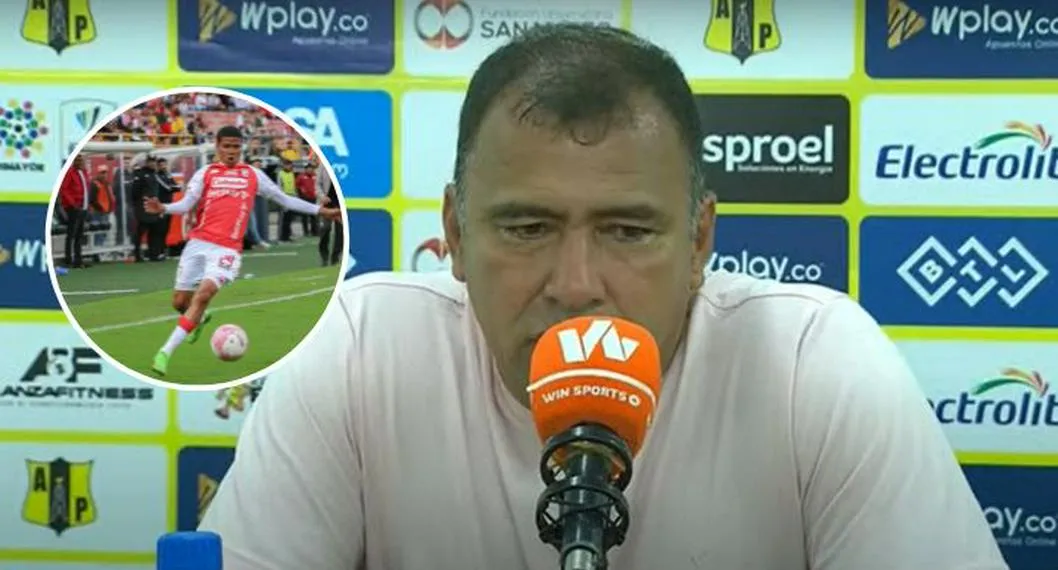 Harold Rivera, técnico de Santa Fe, en rueda de prensa tras caer 3-1 contra Alianza Petrolera.