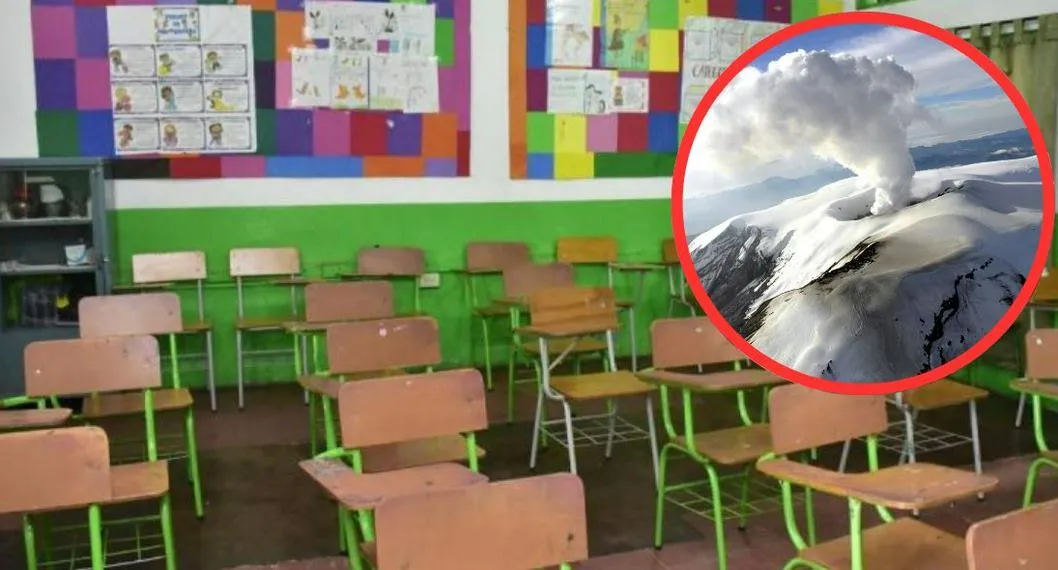 Foto de un salón de clases vacío, a propósito del artículo sobre los 21 colegios del Tolima que deben tomar clases desde casa por alerta del volcán Nevado del Ruiz.