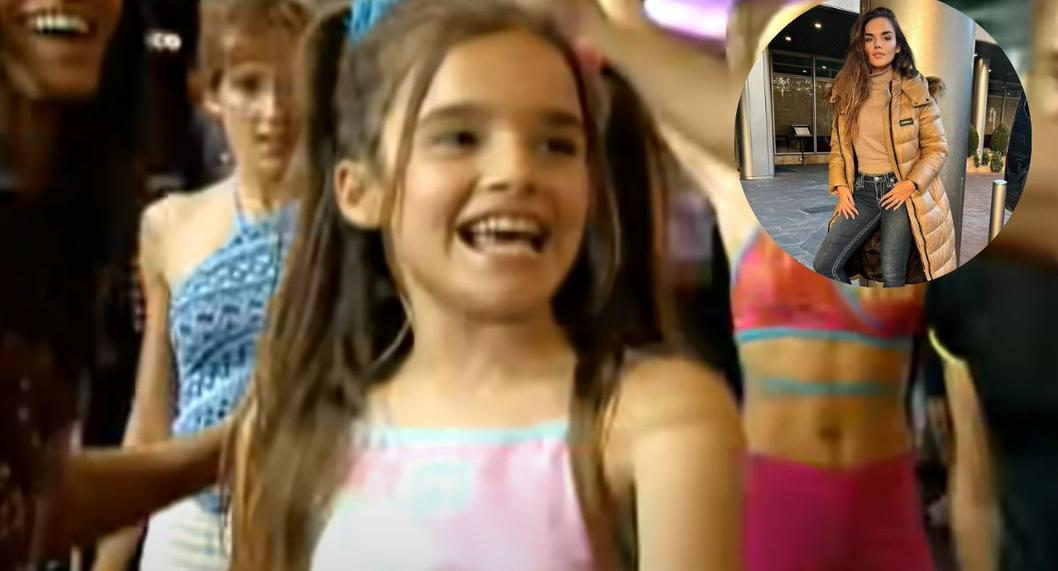 Melody en el video de 'El baile del gorila' en montaje con foto actual ilustra nota sobre que pasó con ella desde esa canción.