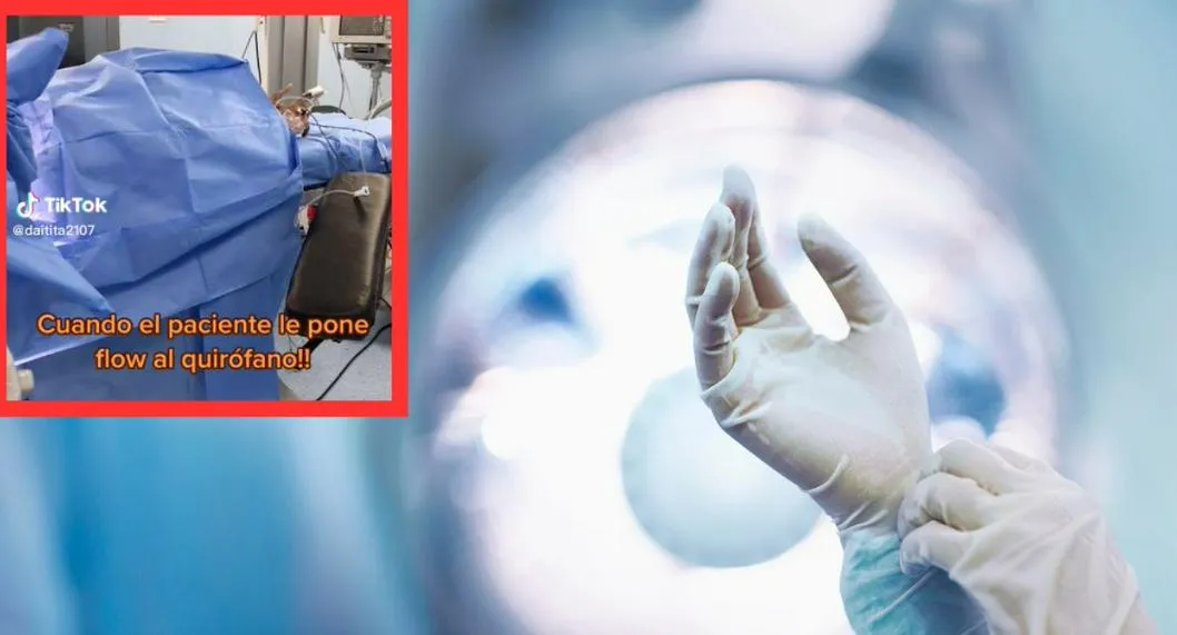 Foto de doctor en quirófano a propósito de video de paciente moviendo sus manos en cirugía con canción de reguetón
