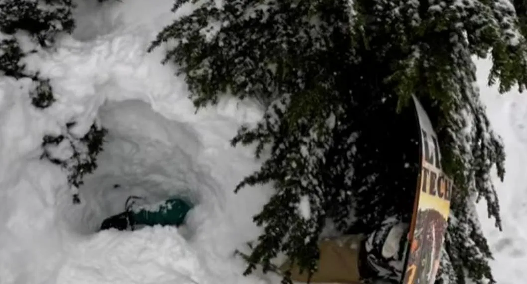 Deportista rescata a hombre enterrado en la nieve; tenía pocas posibilidades de sobrevivir