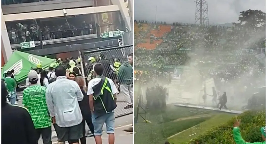Hinchas de Nacional y policías se pelearon en el estadio Atanasio Girardot y disturbios en Medellín