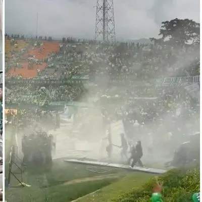 Hinchas de Nacional y policías se pelearon en el estadio Atanasio Girardot y disturbios en Medellín