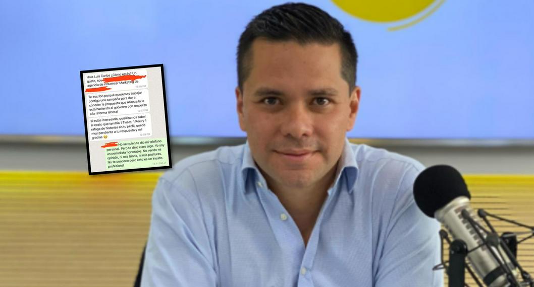 Luis Carlos Vélez publica en su Instagram una oferta que le hicieron para hablar de la reforma laboral en Colombia.
