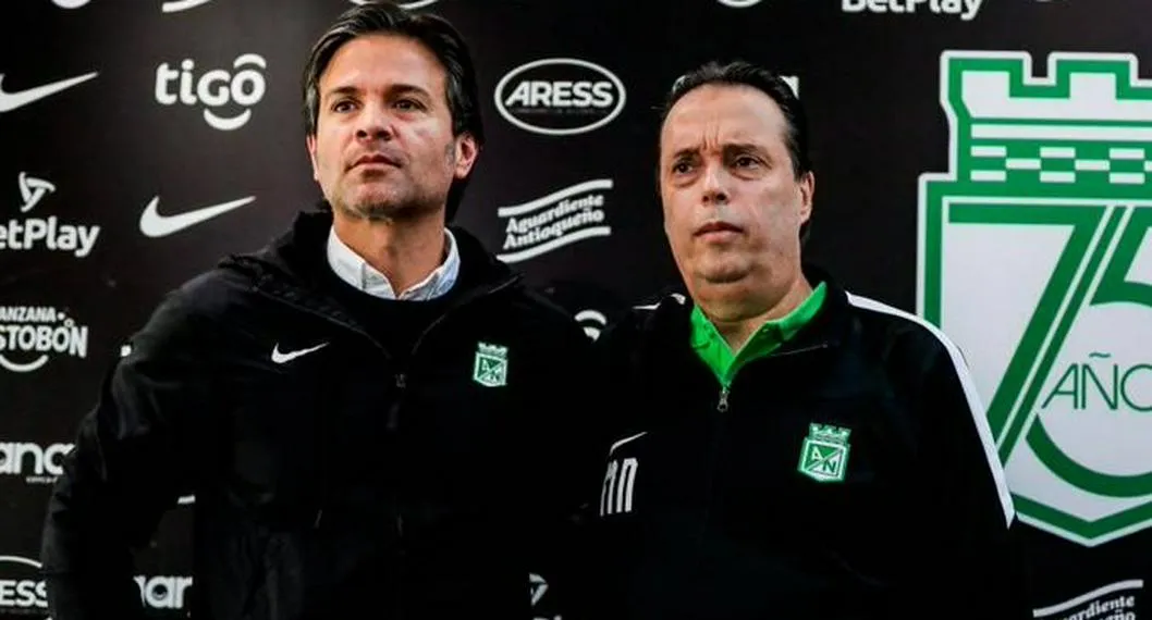 Presidente de Nacional, Mauricio Navarro, y Benjamín Romero, vicepresidente. El mandatario del club verde lo defendió.