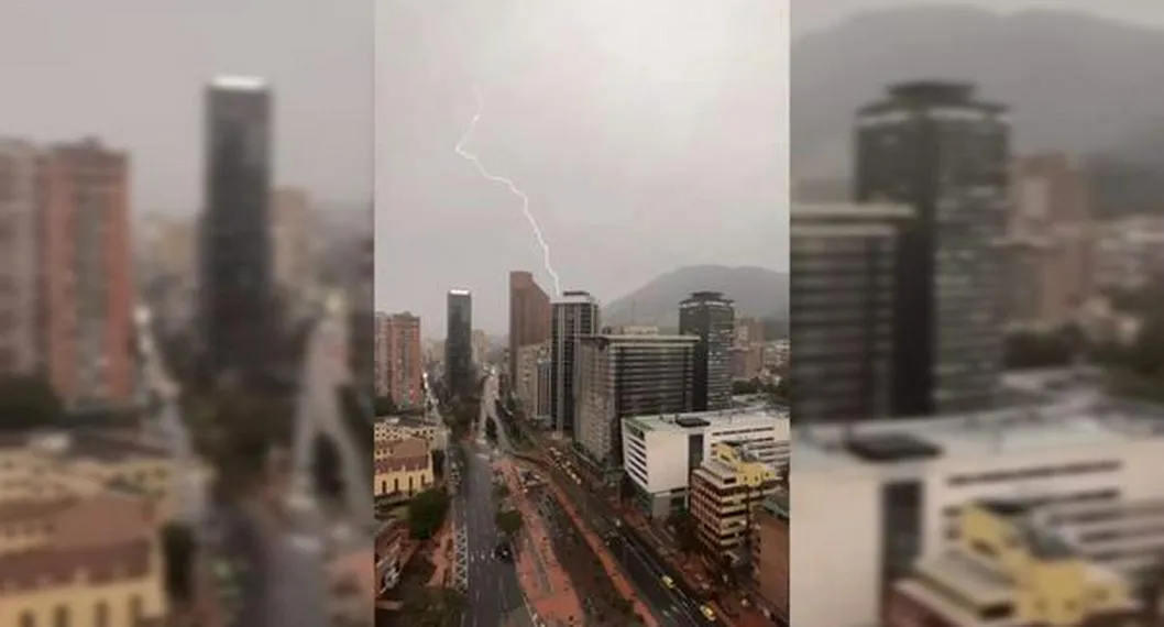 Video: así fue la caída de un rayo durante las lluvias de este lunes en Bogotá