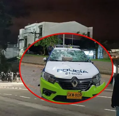 Hinchas de Once Caldas no solo invadieron cancha; quemaron motos y vandalizaron patrulla
