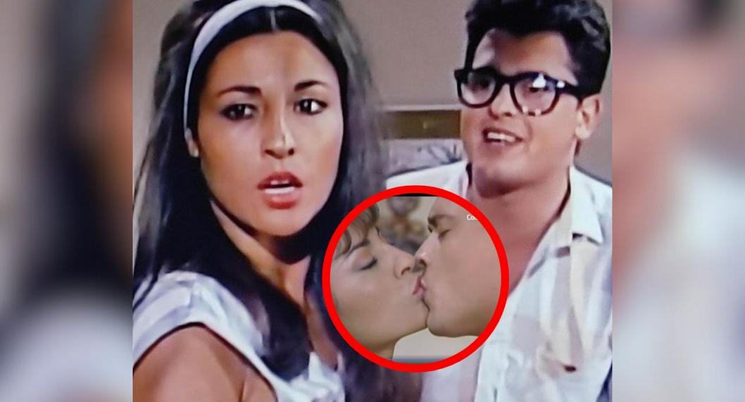 Desempolvaron el beso apasionado de Amparo Grisales y Carlos Vives, de cuando eran jóvenes actores en 'Tuyo es mi corazón'.