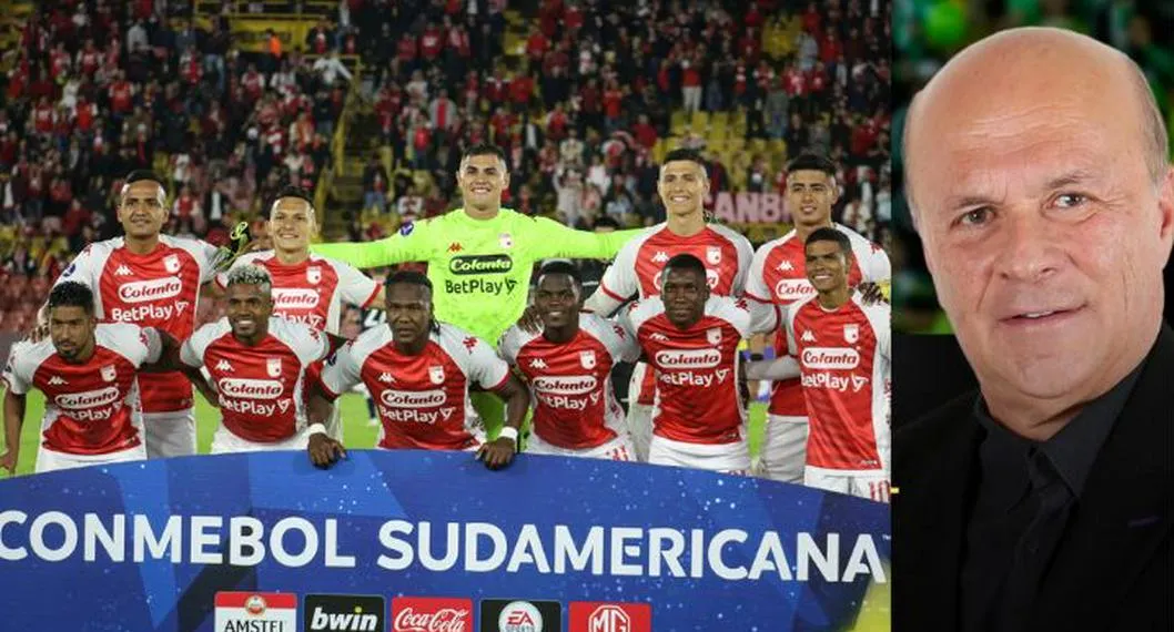 Foto de Independiente Santa Fe y Carlos Antonio Vélez, a propósito de la defensa del periodista al equipo