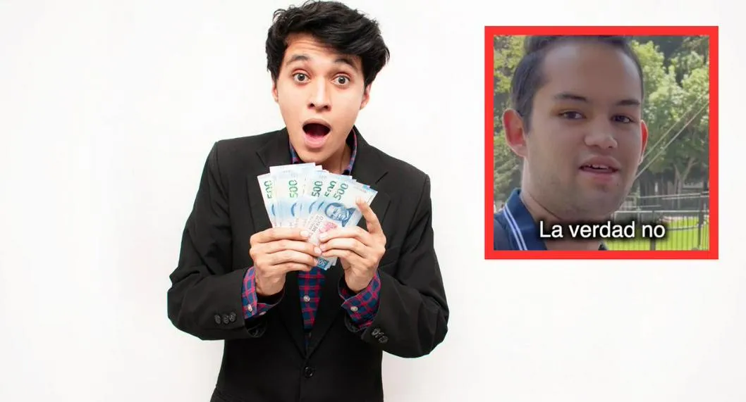 Foto de joven con dinero a propósito de 'tiktoker' que entrevistó a jóvenes privilegiados en México