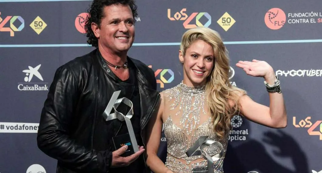 Foto de Carlos Vives y Shakira, en nota de que la cantante se desahogó con su colega en mensaje en el que le tiró a políticos
