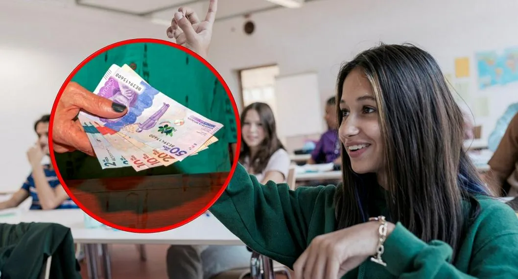 Estudiante y dinero colombiano en nota sobre cuánto recibirán beneficiarios de Jóvenes a la U