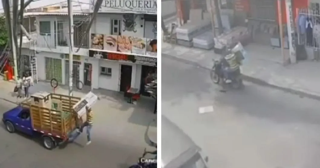 Un ladró se llevó un televisor de un camión que hacía un trateo. 
