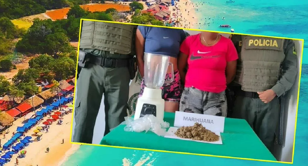Capturan a dos mujeres con licuadora en Barú, Cartagena.