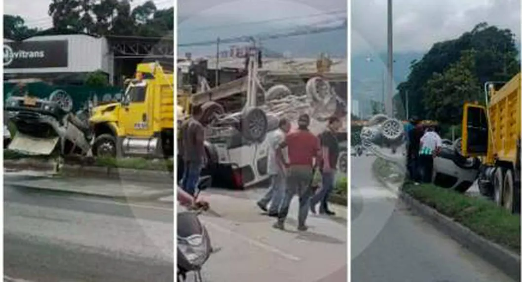 Camioneta se volcó en aparatoso accidente de tránsito en la Autopista Sur