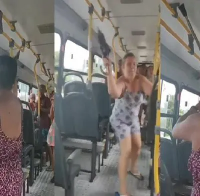 Mujeres se pelearon dentro de un bus.