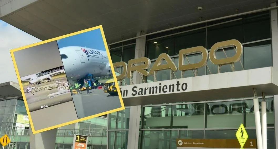 Accidente en aeropuerto El Dorado de Bogotá entre avión de Latam y remolque