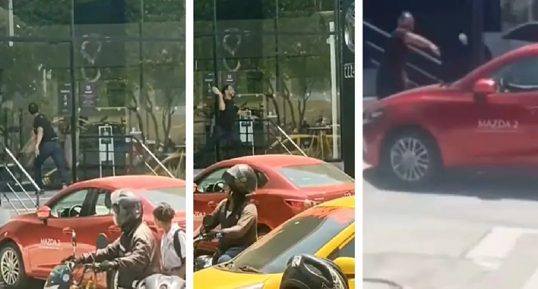 Hombre partió vidrios y carros de la Mazda en Santa Marta.
