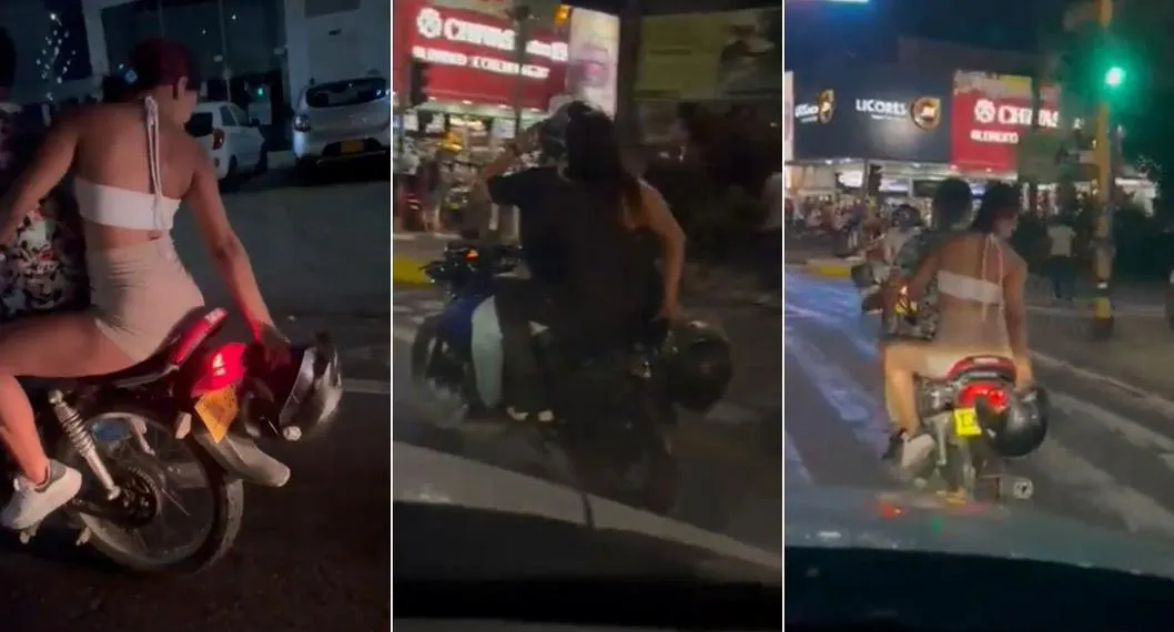 Video muestra cómo mujeres en Cali les tapan las placas a las motos en las que iban.
