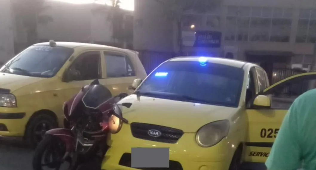 En Ibagué, motociclista resultó herido por accidente de tránsito con taxi