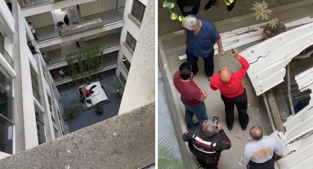 Hombre se lanzó de un edificio en Medellín y de milagro se salvó de morir