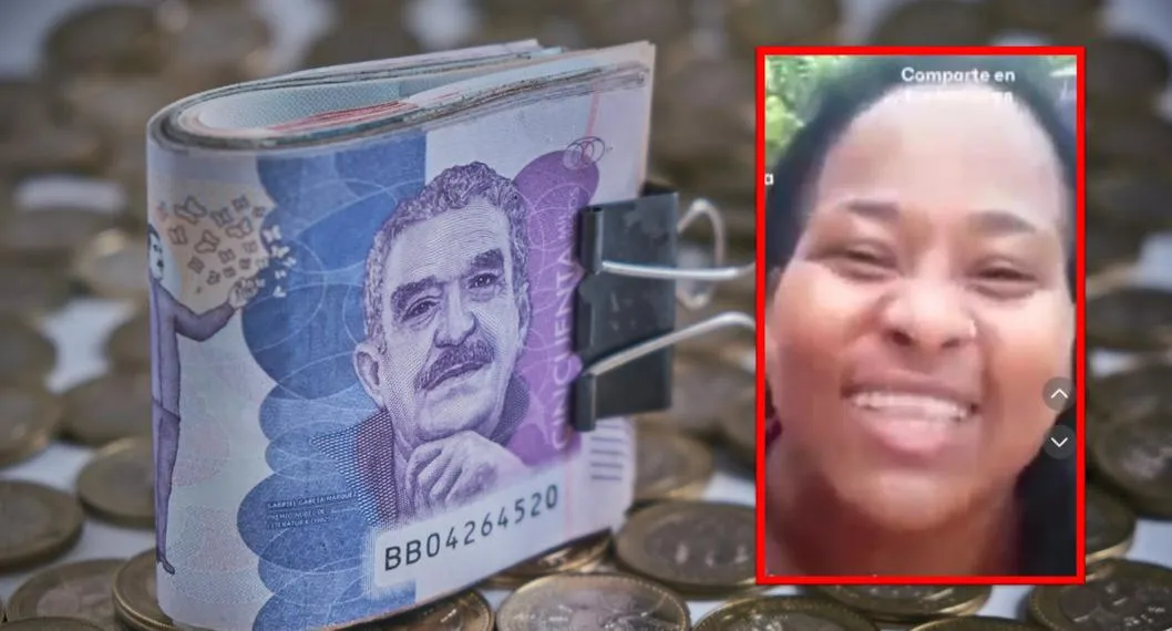 Mujer celebra subsidio de Renta Ciudadana que da más de 500.000 pesos en Colombia.