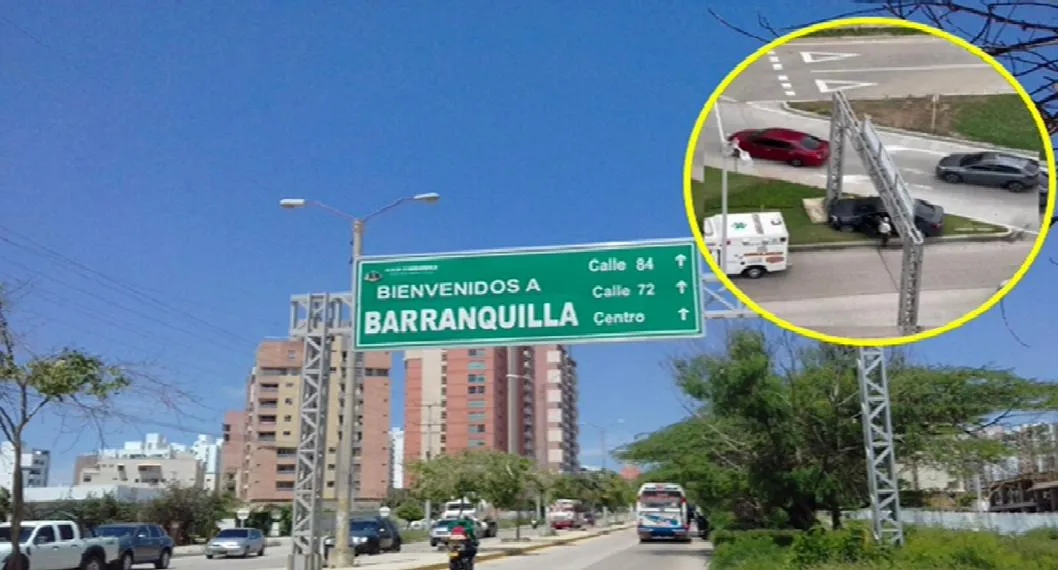 Conductor se estrelló contra el letrero de 'Bienvenidos a Barranquila'.