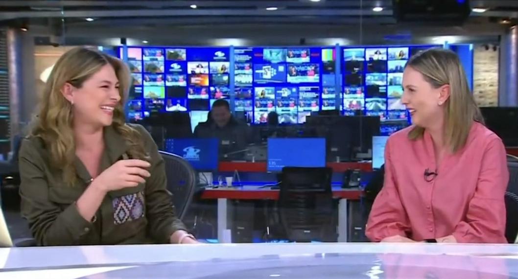 Presentadoras de Noticias Caracol (Ana Milena Gutiérrez y Catalina Gómez) no podían parar de reír en vivo.