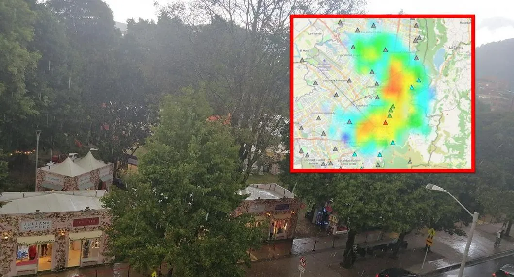 Lluvia en Bogotá hoy: cómo fue el aguacero que dañó evento en el Parque de la 93.