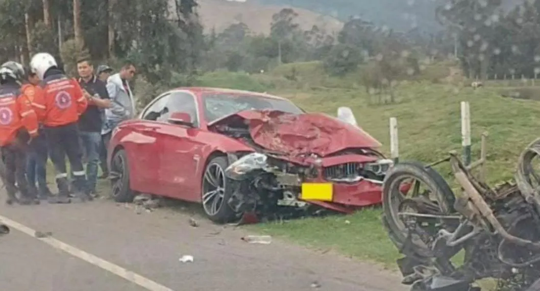 Conductor de BMW mató a padre e hijo que iban en moto, en Boyacá