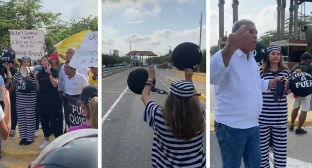 Protesta en el peaje Papiros de Puerto Colombia.