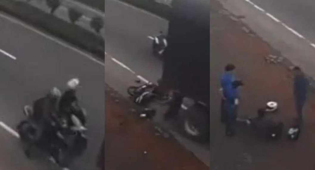 Capturas de pantalla de video de accidente en vía Pereira-Armenia.