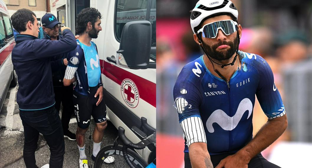 Así llegó el ciclista colombiano Fernando Gaviria al termino de la etapa 11 del Giro de Italia. Movistar Team, su escuadra, publicó el parte médico.