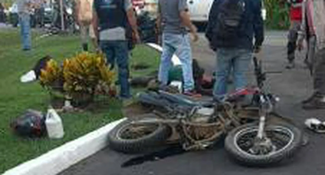 Moto accidentada. En relación con siniestro vial en Armenia.