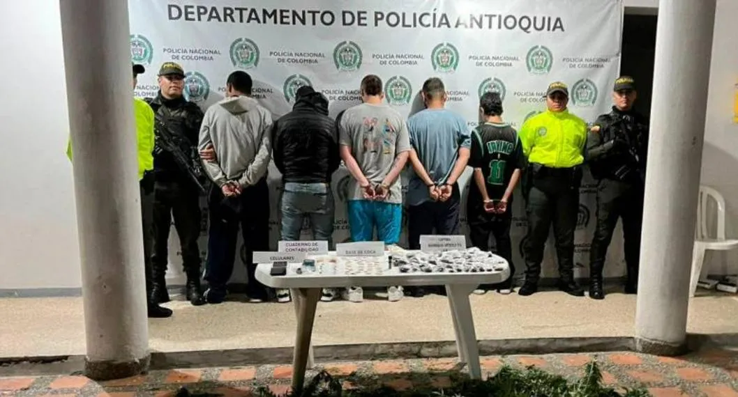 Capturados por tráfico de drogas en Antioquia.