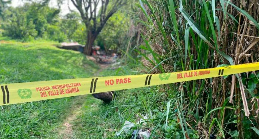 Lugar donde fue encontrado hombre sin vida y calcinado en MEdellín. 