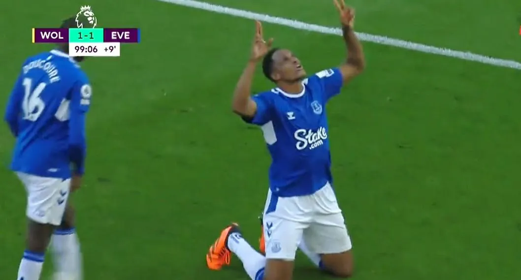 Yerry Mina: gol con Everton ante Wolverhampton en Liga Premier de Inglaterra