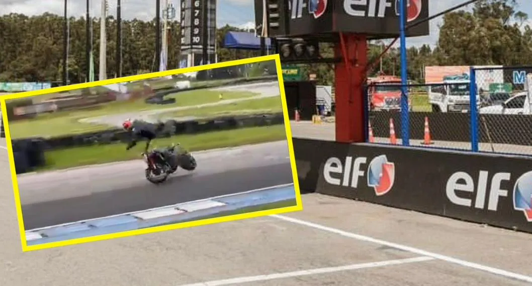 [Video] Graban durísimo accidente en Autódromo de Tocancipá; motociclista salió volando