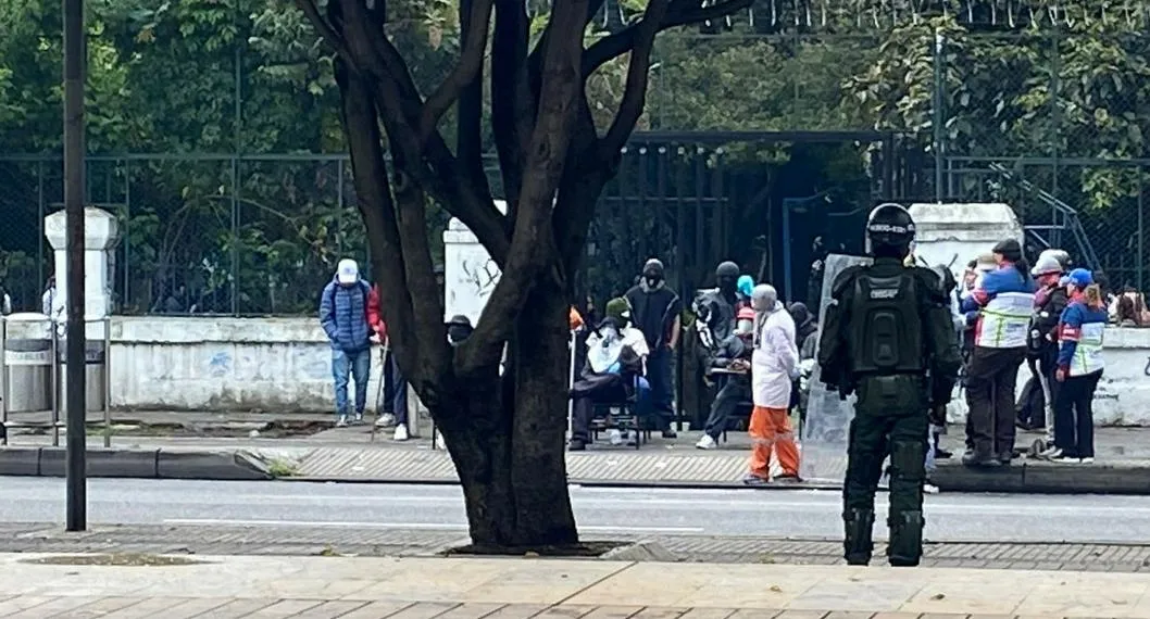 Protestas en Universidad Pedagógica hoy en Bogotá.