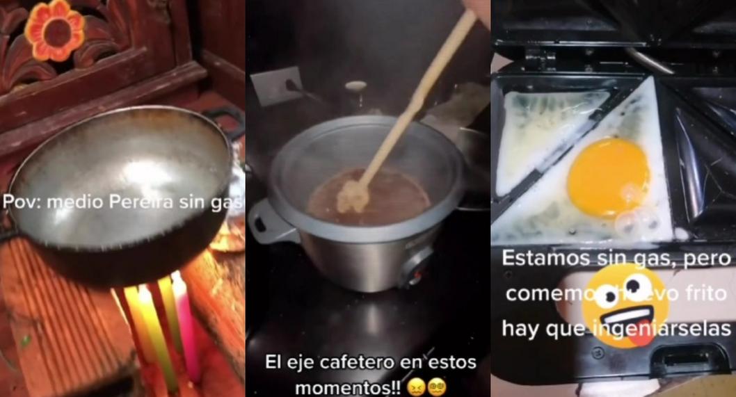 Formas como los afectados por cortes de gas en el Occidente de Colombia se las arreglan para cocinar.