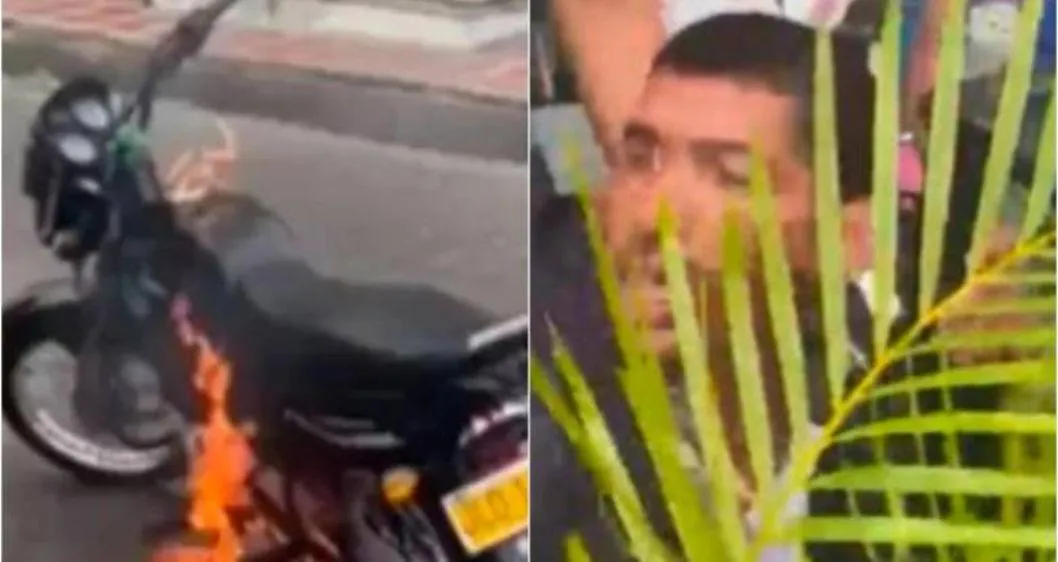 Ladrón a quien le quemaron la moto en Barranquilla y pidió que no lo hicieran porque era su herramienta de trabajo