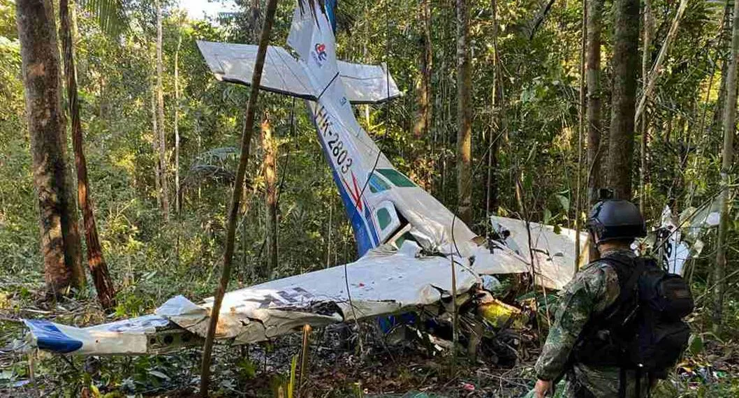 Foto de accidente de avioneta en Guaviare, en nota de duende tiene a niños desaparecidos en selva de Caquetá y Guaviare, dijo familiar