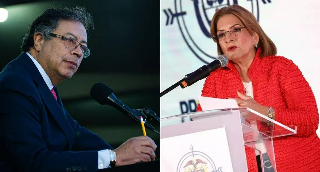 Gustavo Petro y la procuradora Margarita Cabello, quienes han tenido recientemente fuertes cruces de palabras