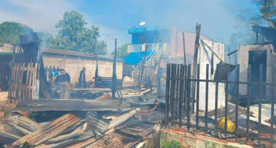 Casa que hijo le quemó a su mamá en Cartagena 