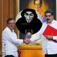 Gustavo Petro, presidente de Colombia, y Nicolás Madruo, presidente de Venezuela. Anonymous dice que Maduro financió parte de la campaña presidencial de Petro.